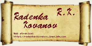 Radenka Kovanov vizit kartica